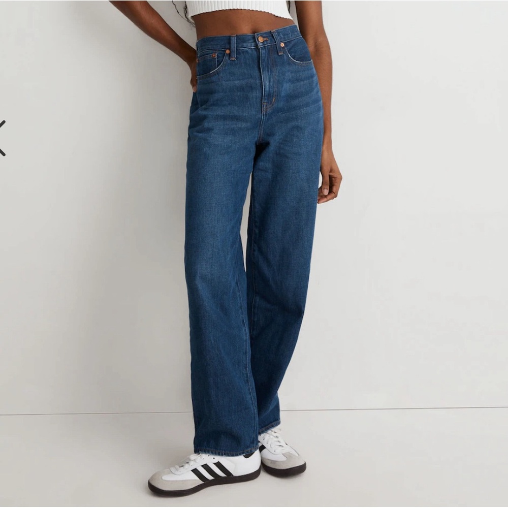 Madewell Baggy Straight Jeans in Dark Worn Indigo Wash